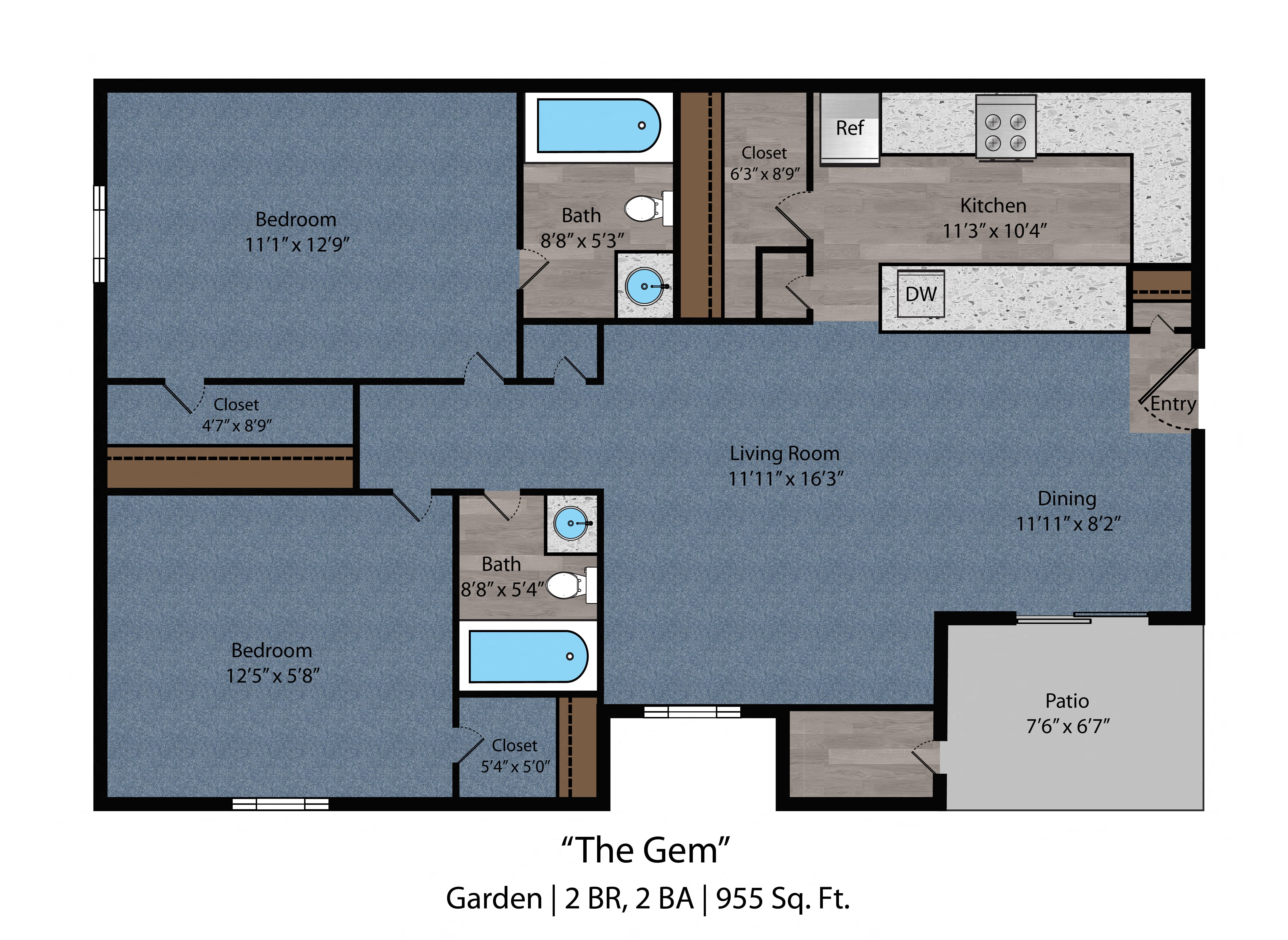 Floor Plans of Bayside Apartments in Hilliard, OH